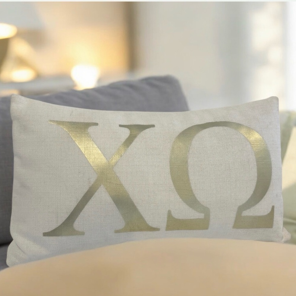 CHI OMEGA sorority designer college decor bed couch pillow